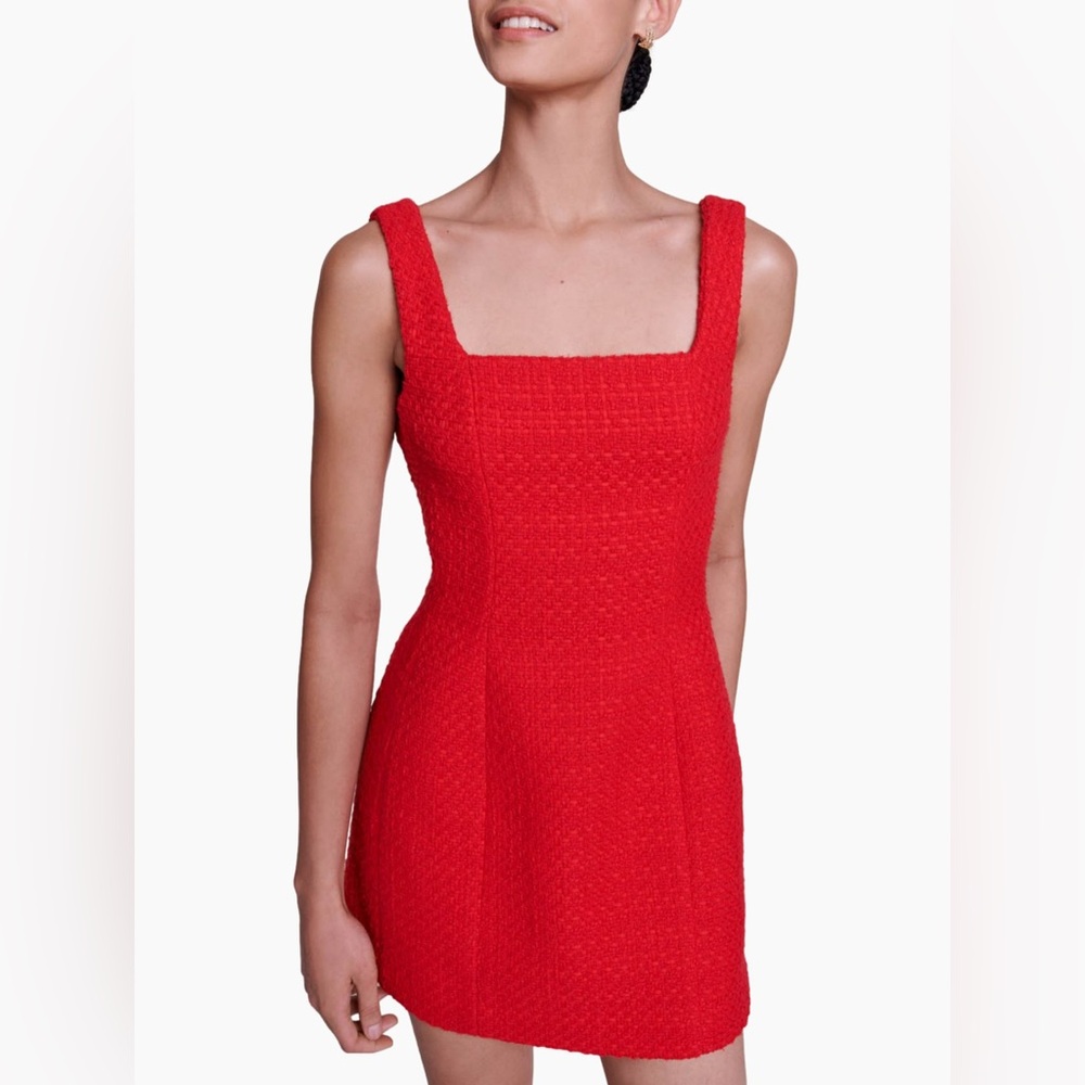 Maje Tweed Red Mini Dress/ Perfect for Christmas Parties/ New Season!